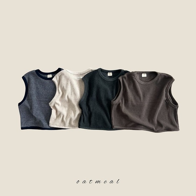 【取寄】oatmeal｜waffle vest｜ワッフルベスト｜XS-XL｜kids｜26 autumn