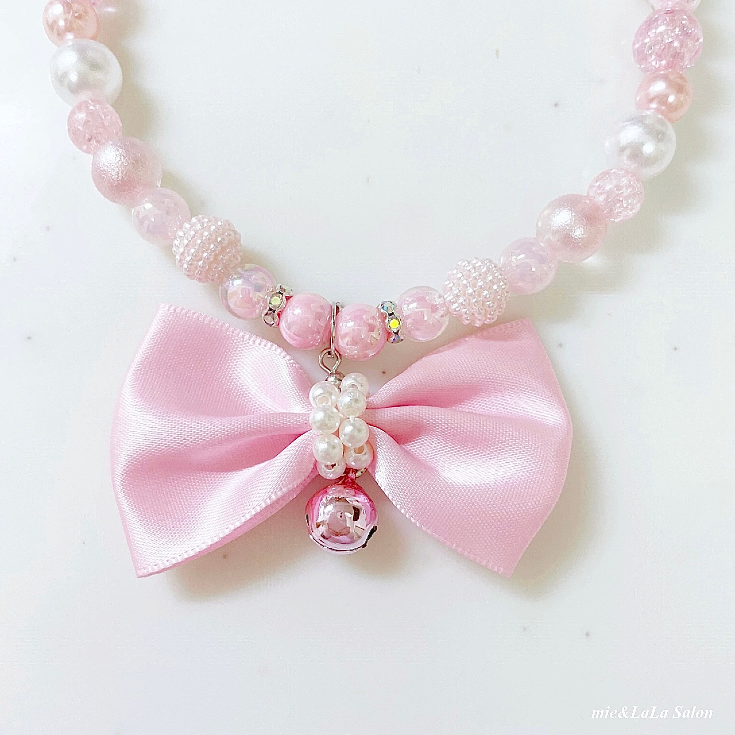 ビッグリボンネックレス୨୧(バックリボン付き) 2way ペット用 犬 猫