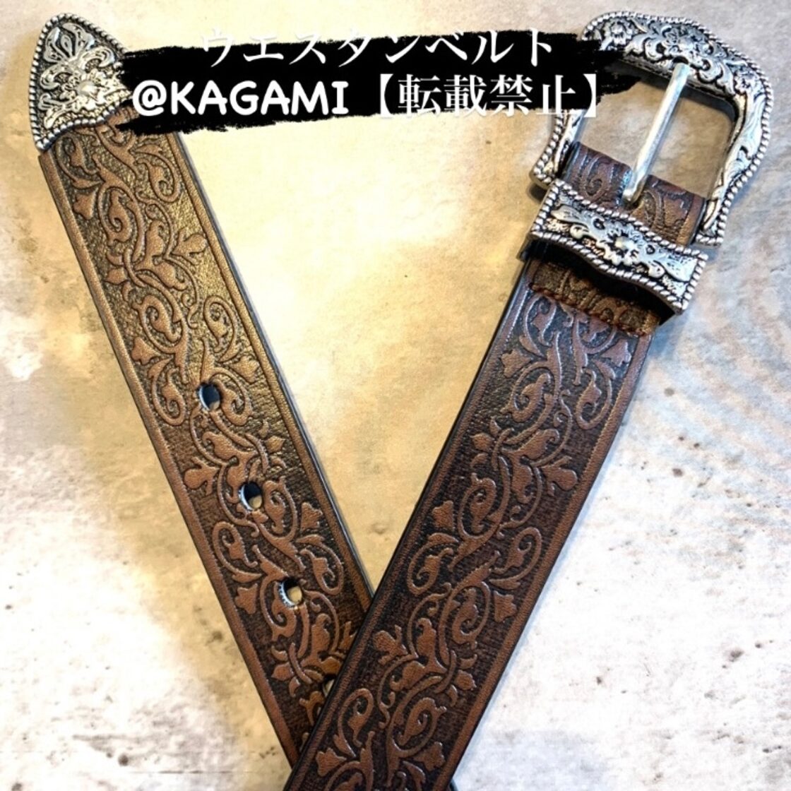 ウエスタンベルト パンク レザー ベルト アメカジ グランジ 古着 