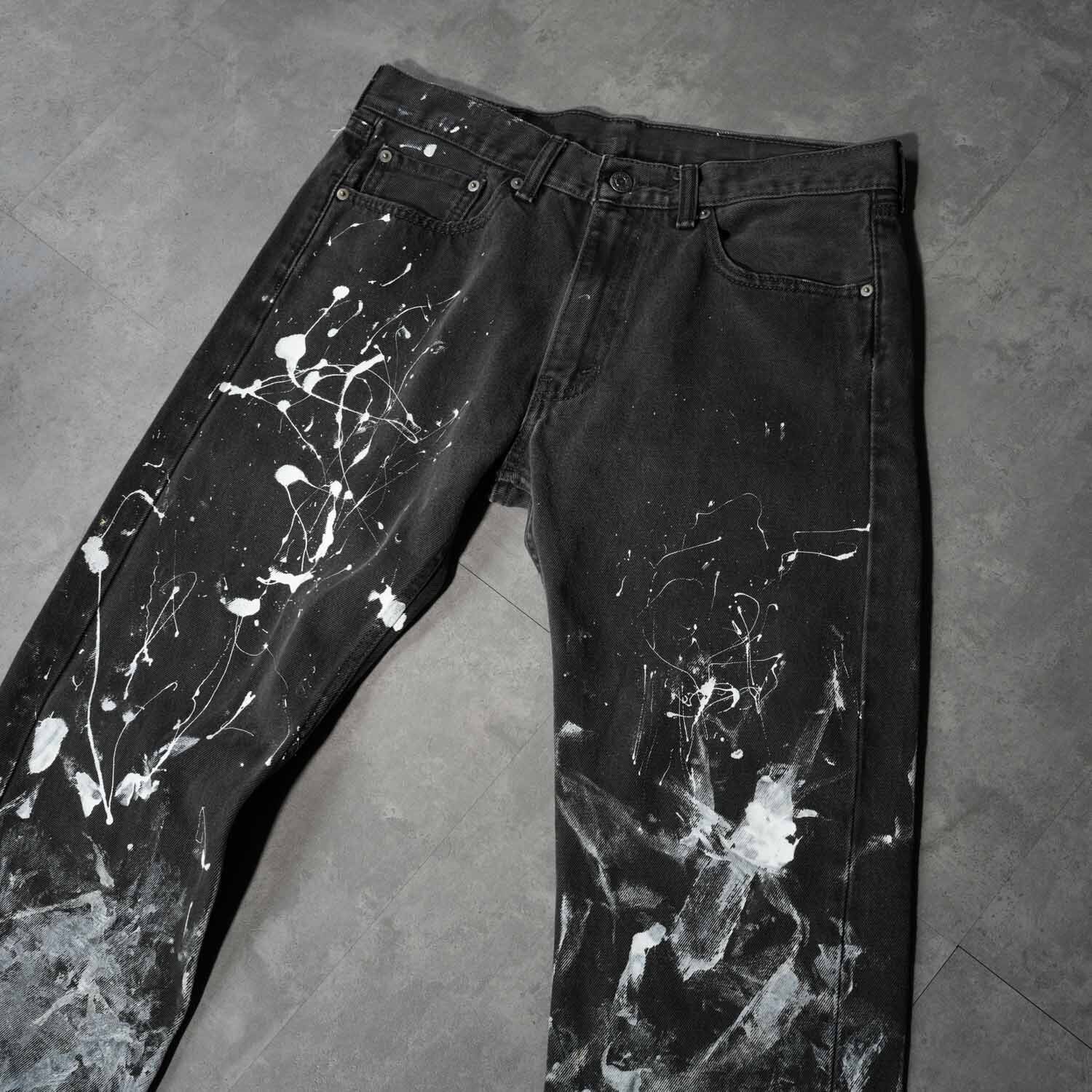 Levi's 505 W33×L32 Fade Black Denim Pants 