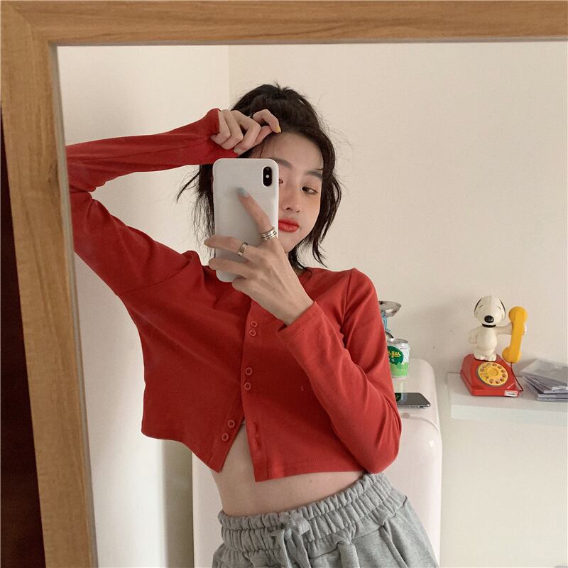 ブラックショートサンスクリーンニットスモールカーディガンジャケットレディース秋薄2020新作アウター長袖スリムトップス ブラックストロベリース5798134543