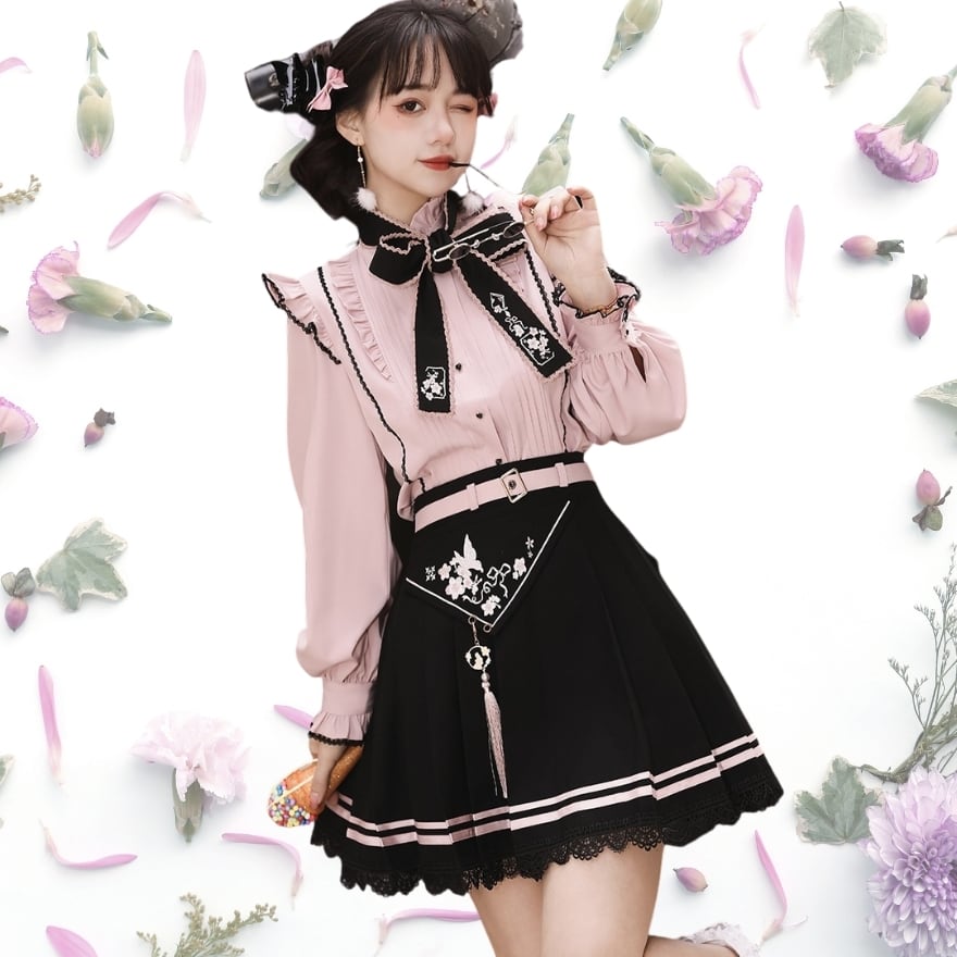 サブカル 服 地雷系 通販 春の新作 華ロリ セットアップ 2点セット