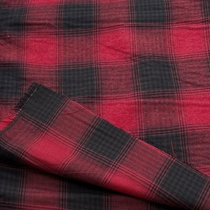 ★TB846◆2ｍ◆綿100％弱ネル地ツイル生地◆チェック◆レッド