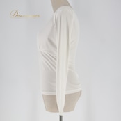 社交ダンス 衣装 トップス ブラウス ホワイト系 チャコットロイヤルダンス Chacott ROYAL DANCE 白 無地 シンプル 練習 レッスン 伸縮 ストレッチ 長袖 明るい 爽やか イベント ステージ パーティー 上品 かわいい