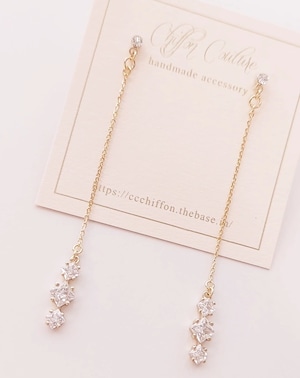crystal earrings◇gold◇