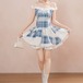 フリルオフショルチェックフレアワンピ ・78631