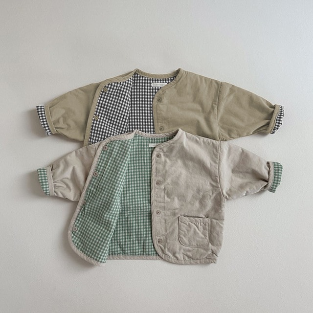 【BABY&KID】秋作格子柄リバーシブルジャケット