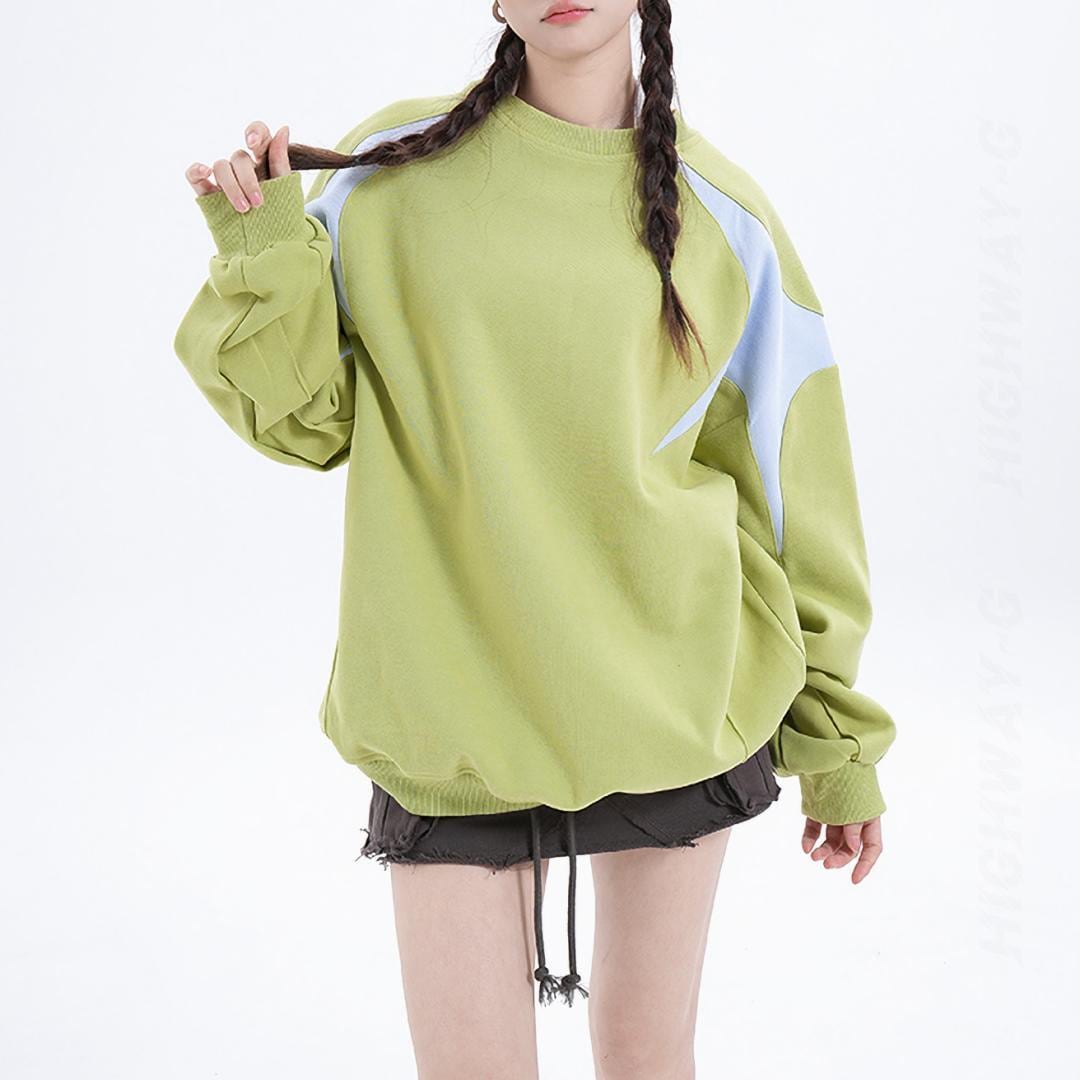 バイカラーラウンドネックトレーナー（全2色） / HWG1326 | HiGHWAY-G