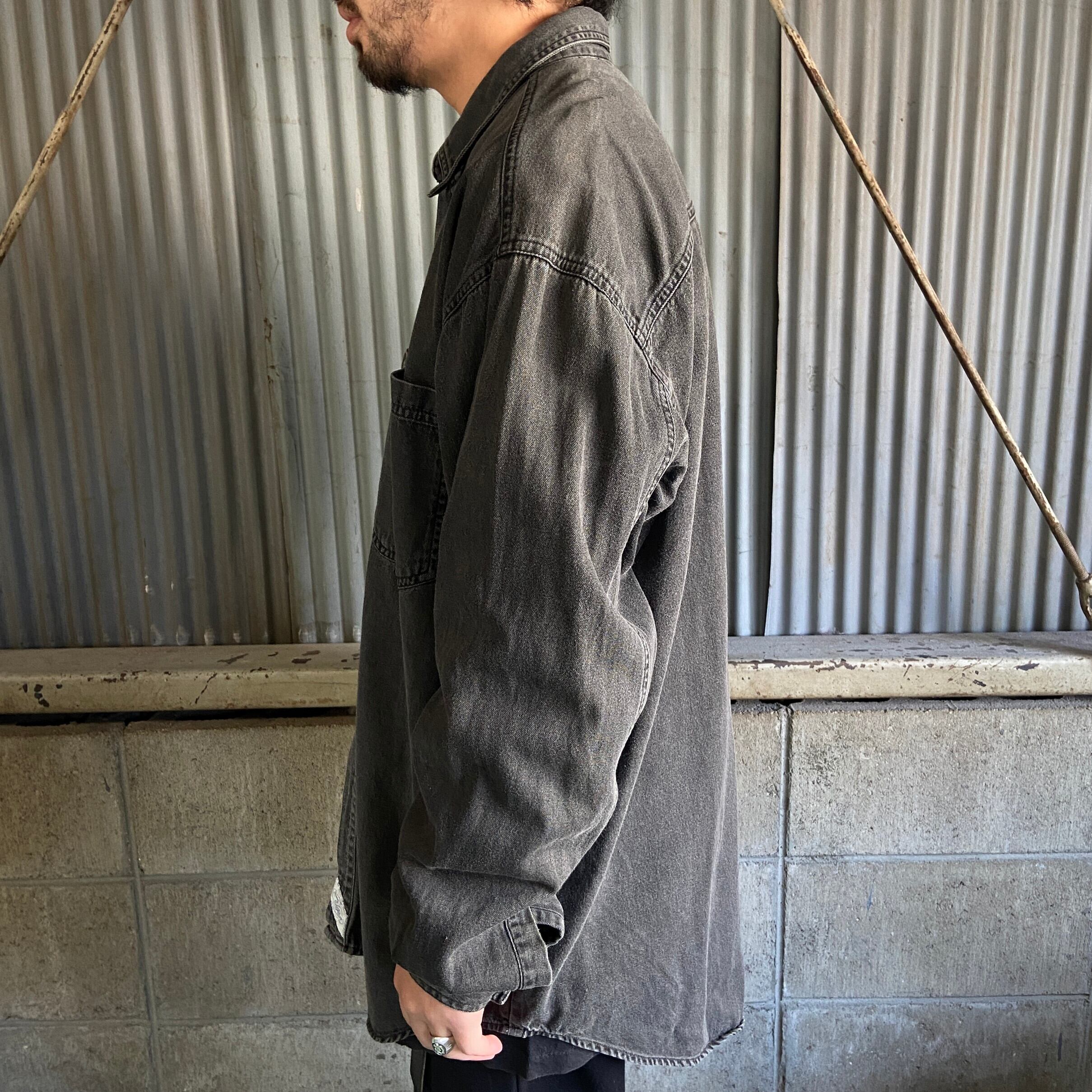 90年代 Levi's リーバイス 長袖ブラックデニムシャツ メンズXL相当