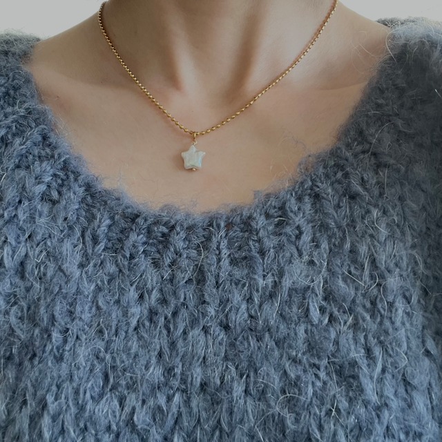 星の淡水パールネックレス