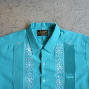 ESTRELLA STANDARD S/S REJILLADA キューバシャツ ターコイズ