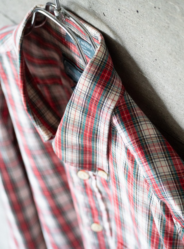 "CHRISTOPHER HAYES" 1980s Tartan plaid B.D. shirt