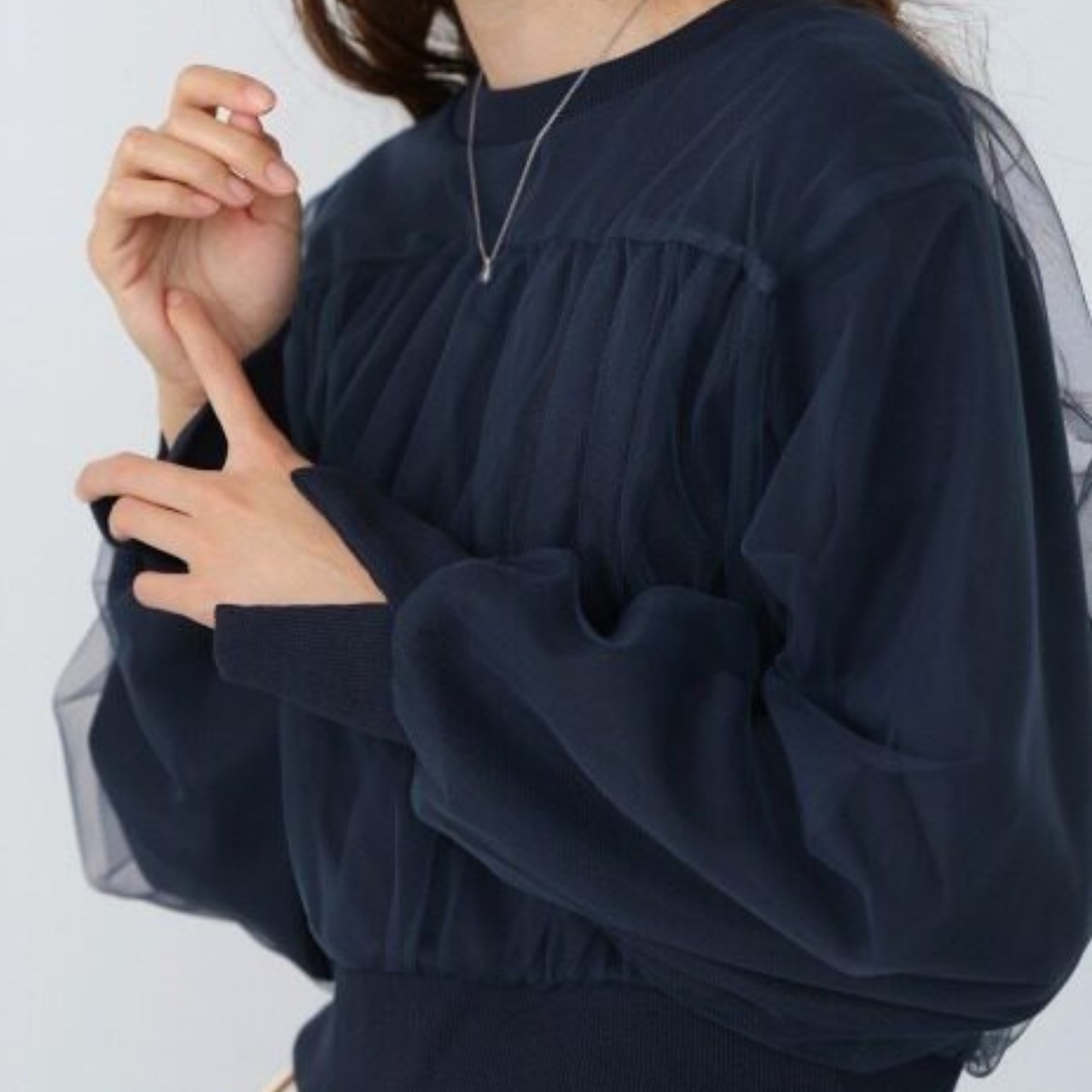 シアーレイヤード ドロップショルダー スウェット 　全4色　 00059