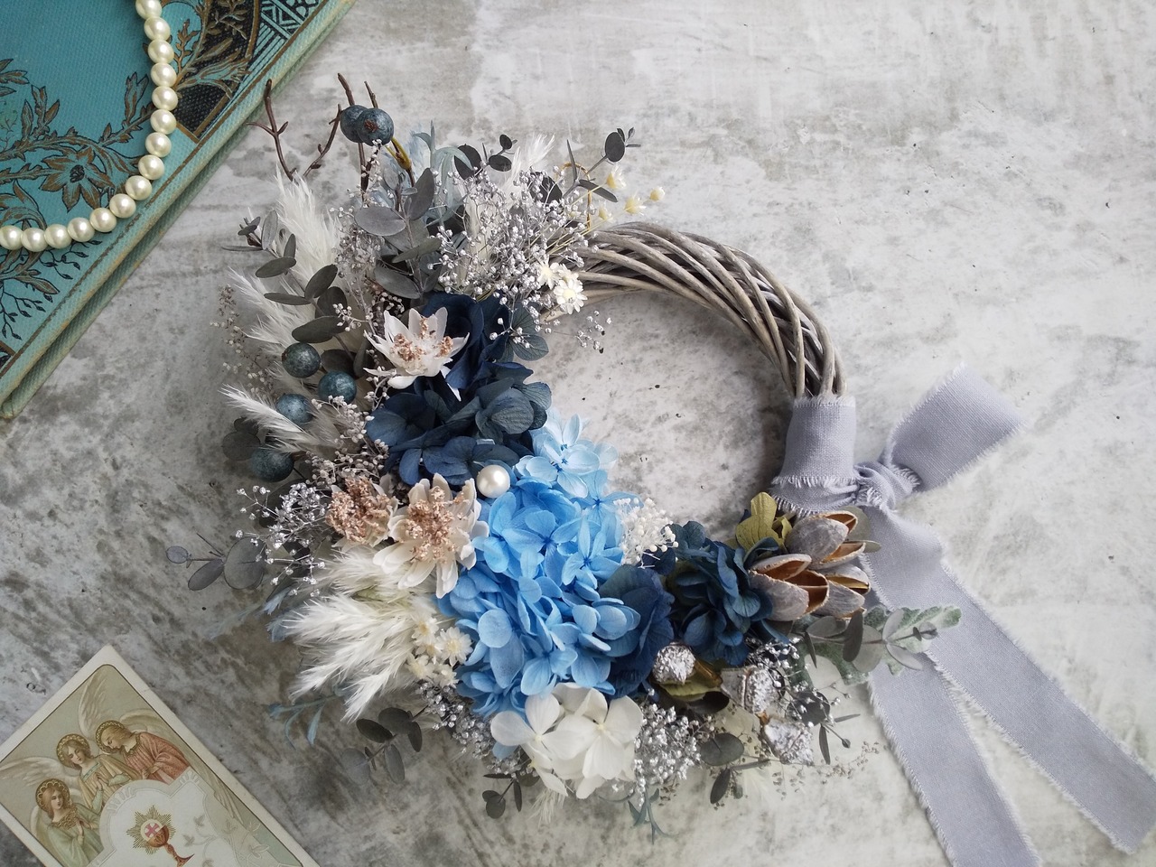 ◇ドライフラワーリース◇natural green◇ユーカリリース◇ 麗し 