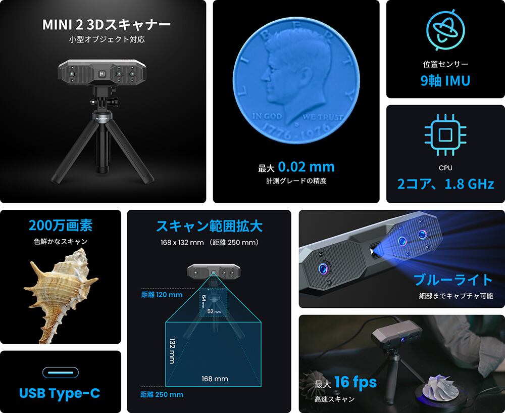 Revopoint MINI 2 アドバンスセット | 3DPRINTER SHOP id.arts