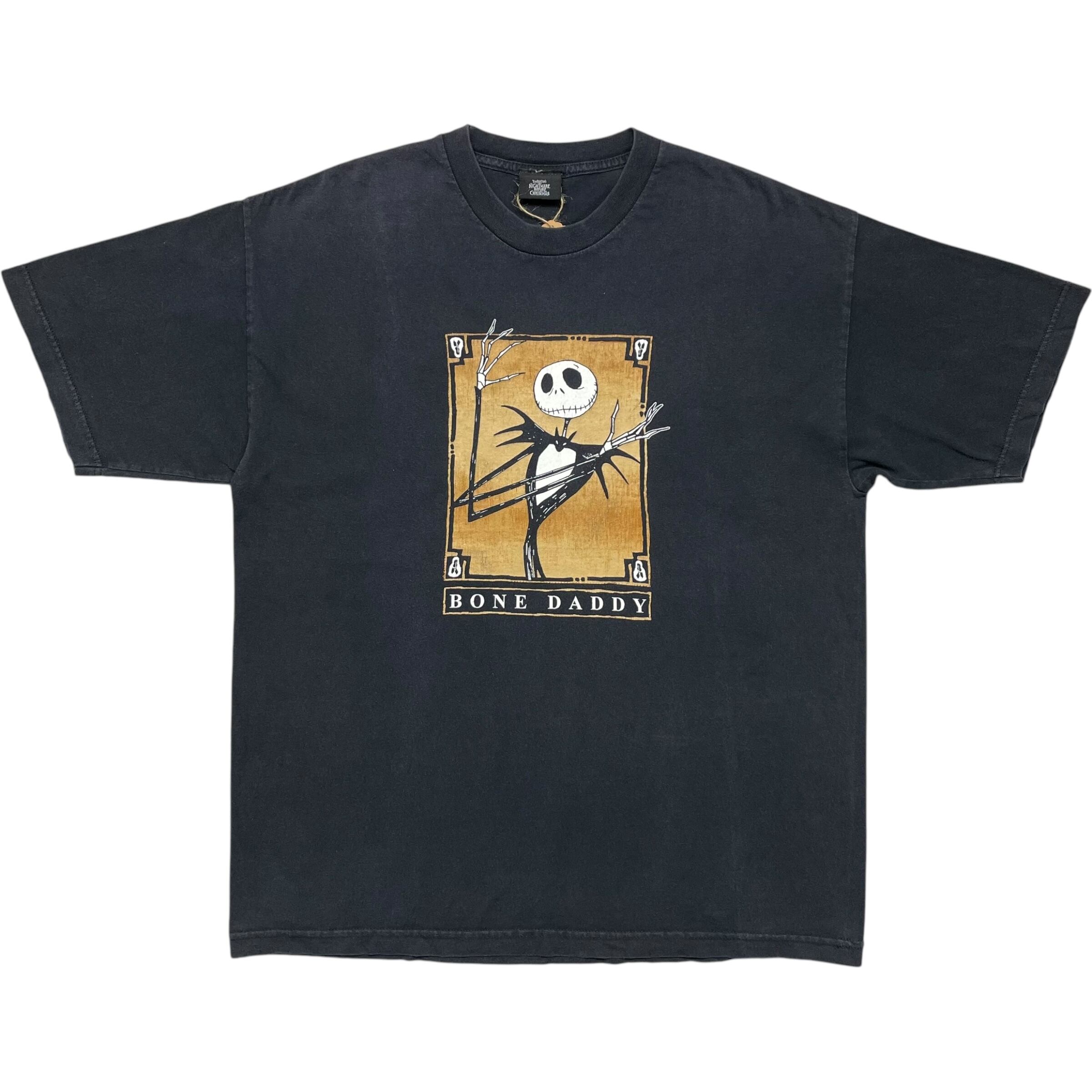 《XL》Tim Burton's The Nightmare Before Christmas プリントTシャツ ボーンダディ ブラック no.6792
