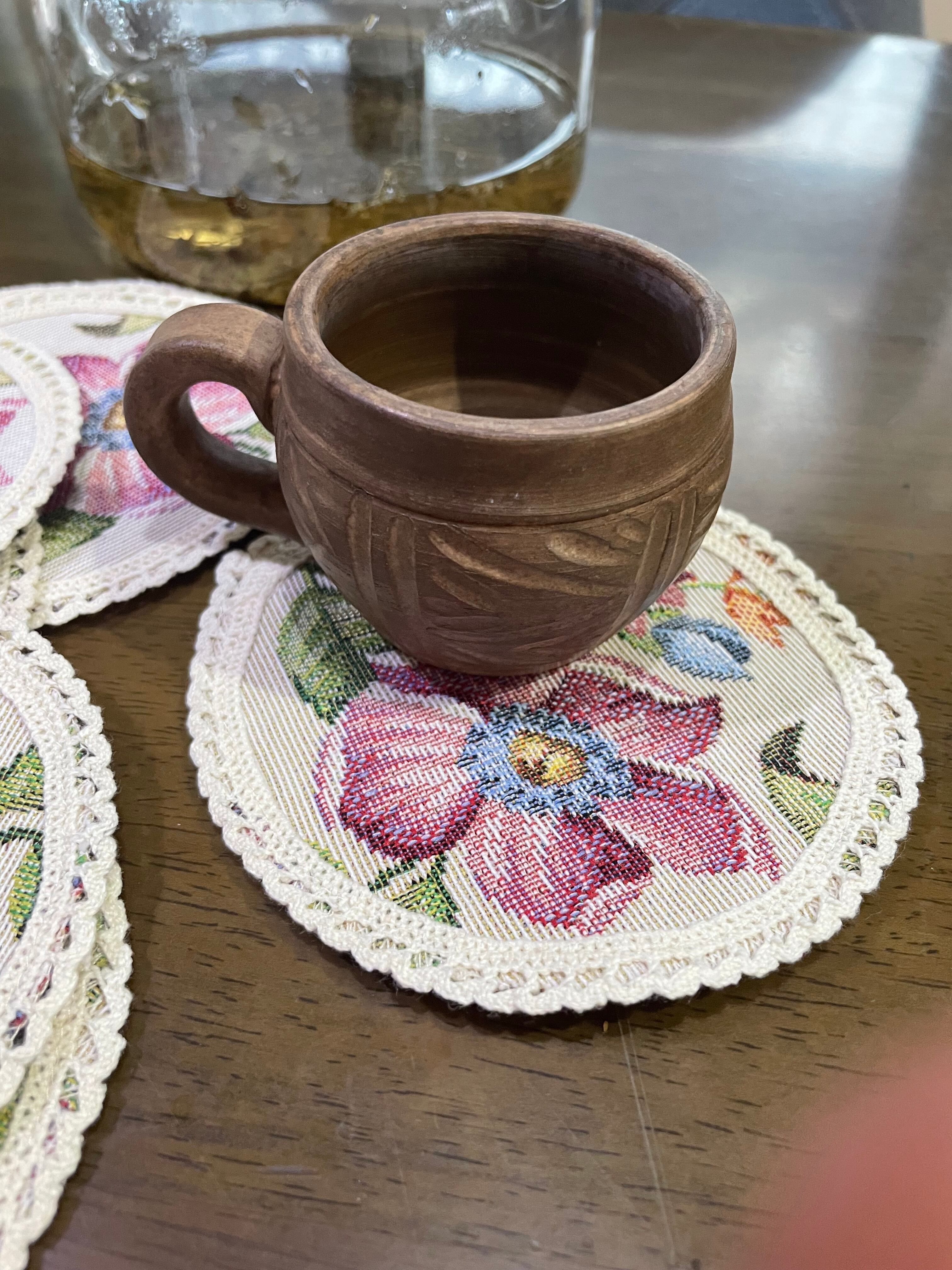 タペストリーラウンドコースター 花 ウクライナ製 | ウクライナ刺繍と