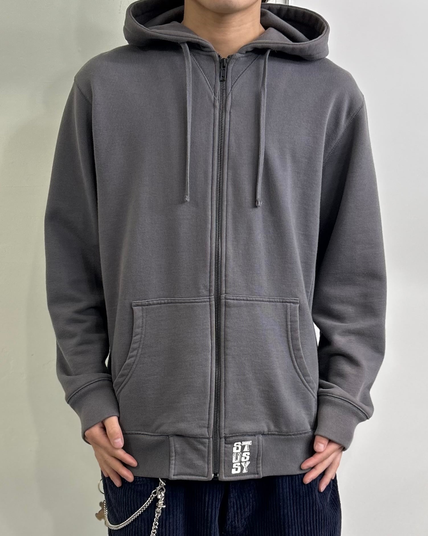 r*フ様 old stussy 00s zip parka グレー ジップパーカ 00's old stussy Design Full Zip Parka【Roots店】 | curb