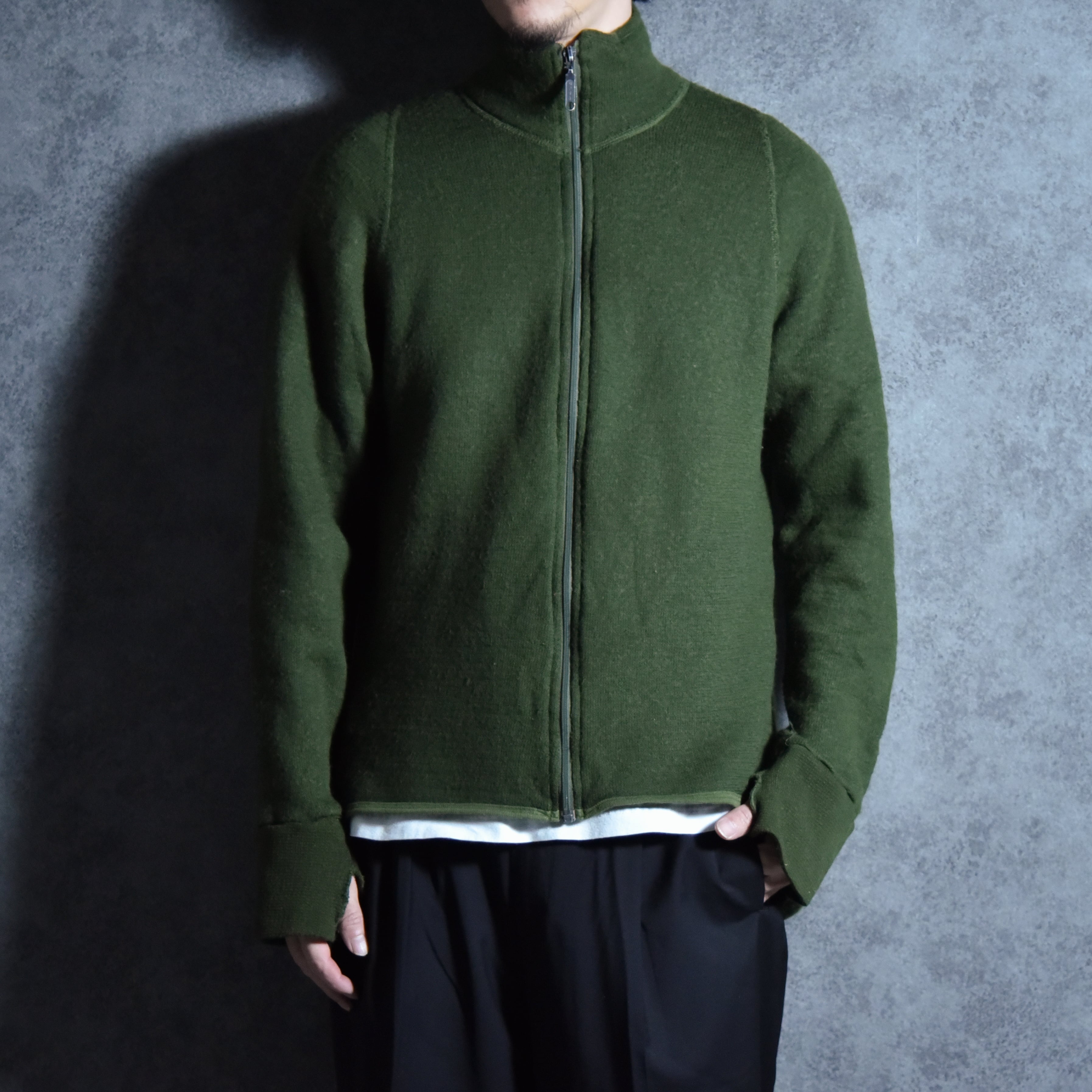90s Swedish Army Wool Sweat Zip Cardigan スウェーデン軍 ウール裏毛