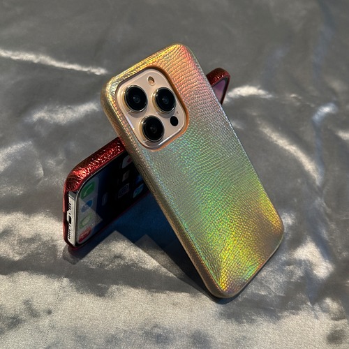 iPhone14 ProMax 13 12ケース 蛇柄 スネーク 個性 七色 金運UP★ アイフォン14ケース ヘビ革モチーフ 光沢感 きれい レザー調 男女兼用◎