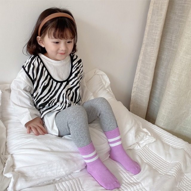 【即納】ネオン・パステルのラインソックス 4足セット