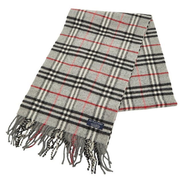 バーバリー ノバチェック マフラー グレー マルチカラー ウール レディース BURBERRY 【中古】