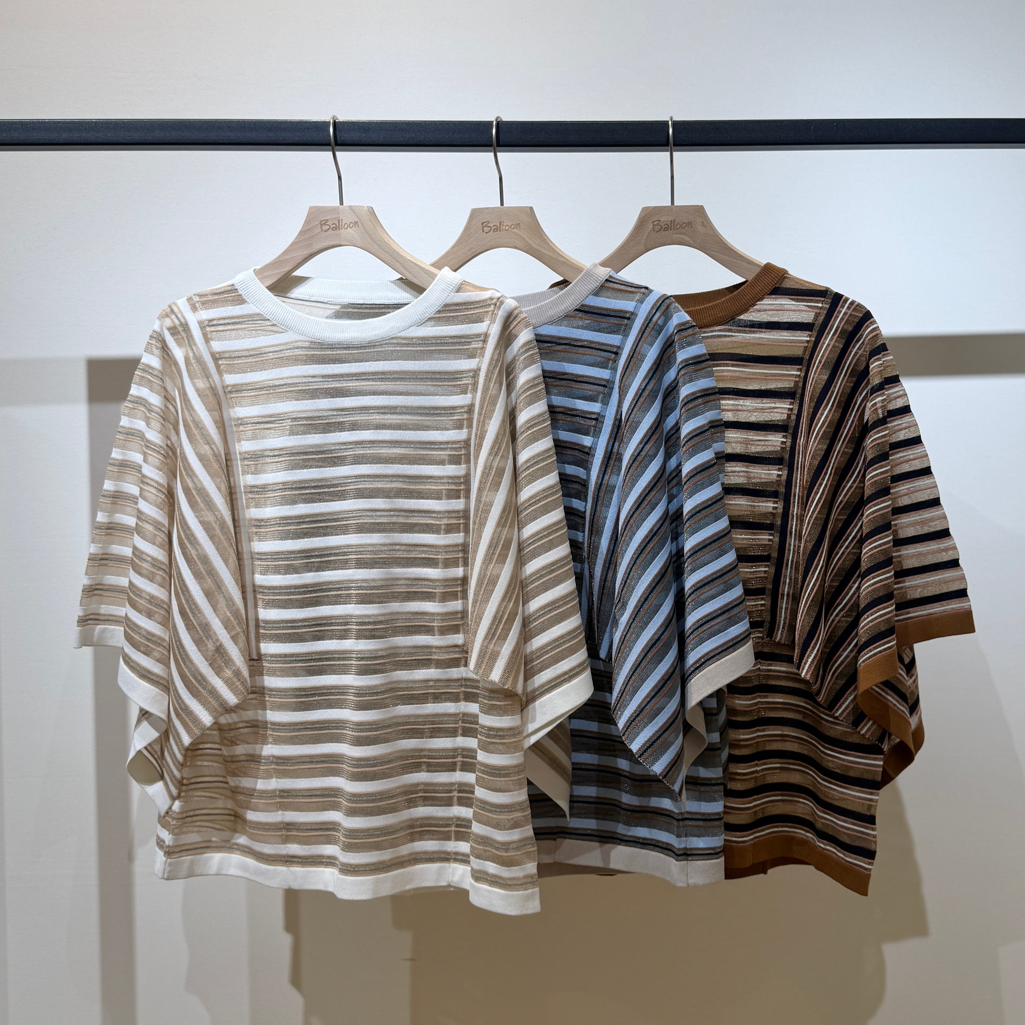 【限定店舗】シアーマルチボーダートップス