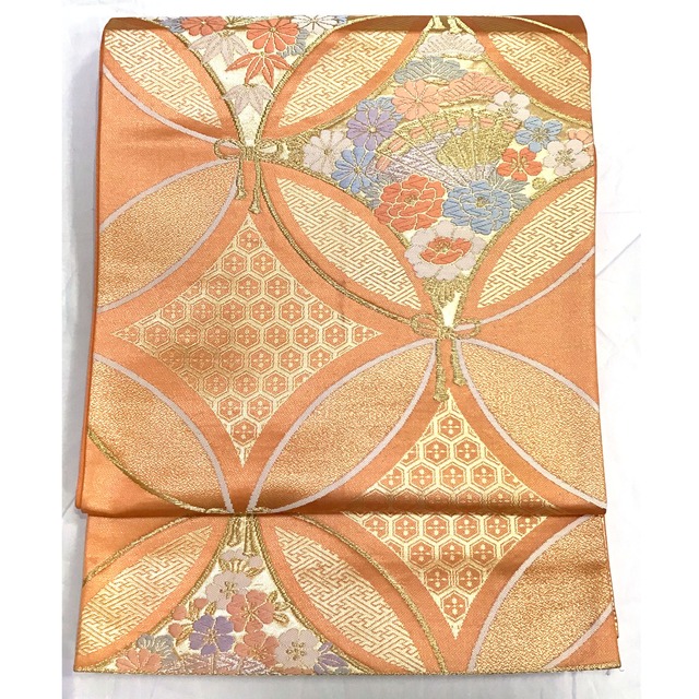 袋帯・正絹・オレンジ系地・No.200701-2006・梱包サイズ60