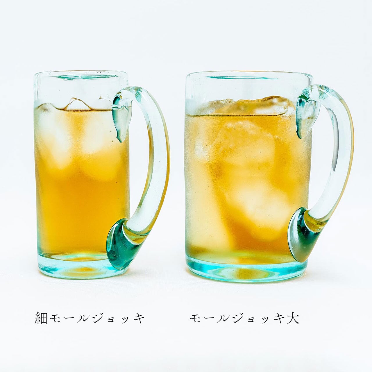 奥原硝子製造所】モールジョッキ 細 ライトラムネ [琉球ガラス