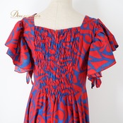 フラダンス 衣装 ワンピース ドレス レッド系 ブルー系 マーメイドライン エムエムジェイ ハワイアンプリント MermaidLine MMJ アロハ フラ ダンス レッスン 練習 赤 青 フリル袖 ノースリーブ 2way アシンメトリー 華やか 鮮やか かわいい おしゃれ エレガント フェミニン カジュアル ハワイアンスタイル ダンス衣装 プリンセスライン フラレッスン 発表会 華やかさ