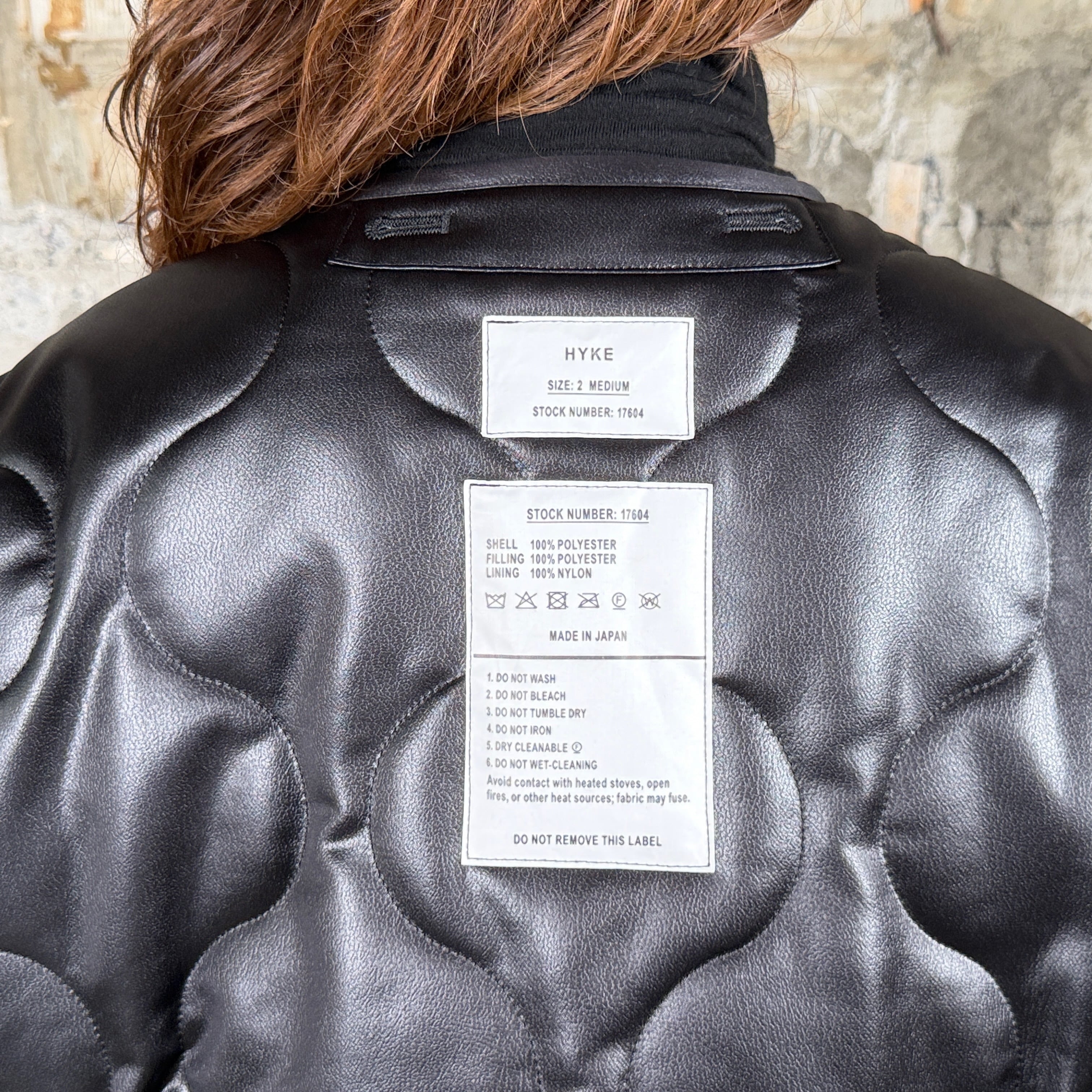 HYKE【ハイク】 FAUX LEATHER QUILTED JACKET (17604) / BLACK