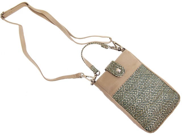 軽量コンパクトおしゃれな織柄２WAYポシェット アガサ