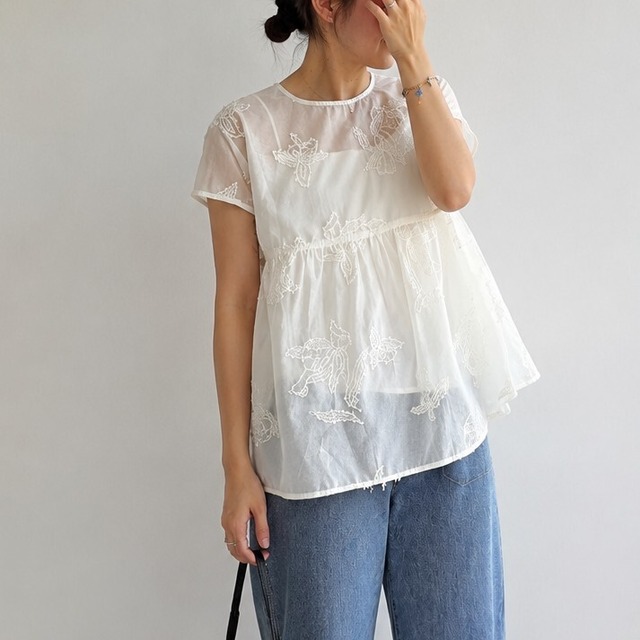 レース刺繍  キャミソールセット  L1422
