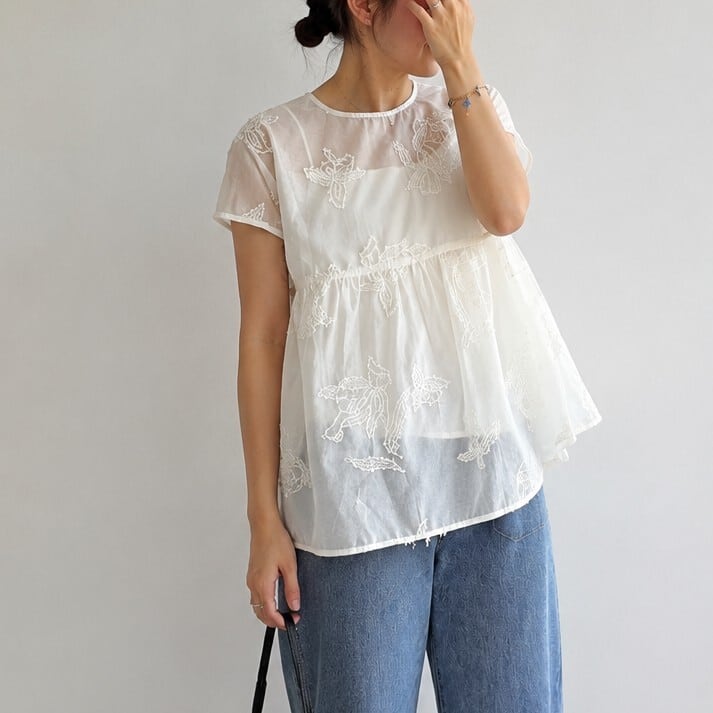 レース刺繍 キャミソールセット L1422