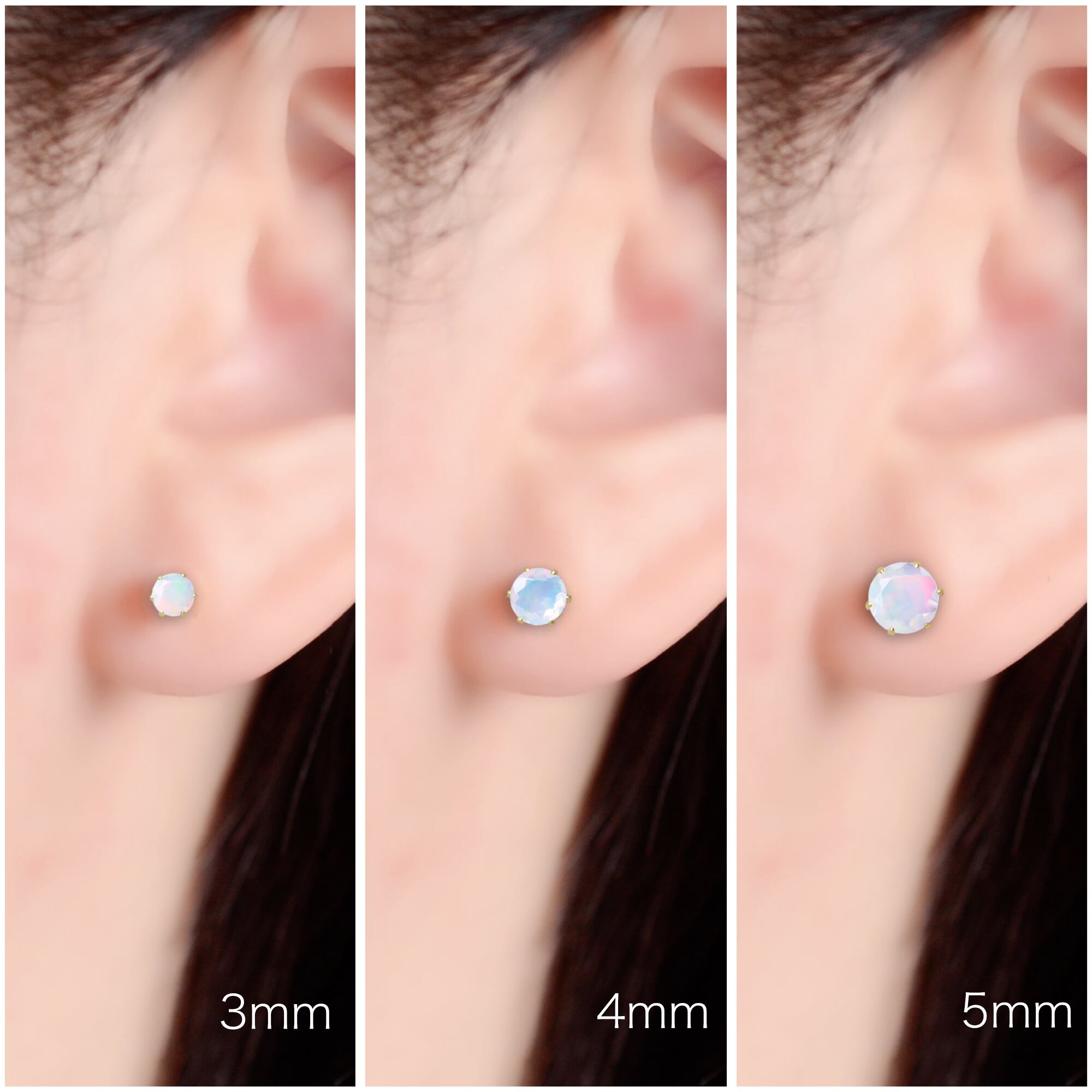 つけっぱなしOK！オパール ピアス AAA宝石質 サージカルステンレス