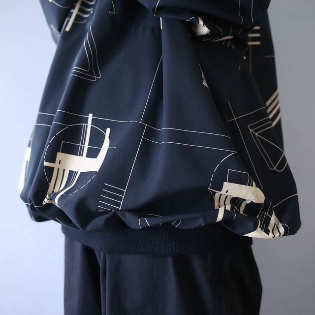 geometry art pattern over silhouette shirt pullover