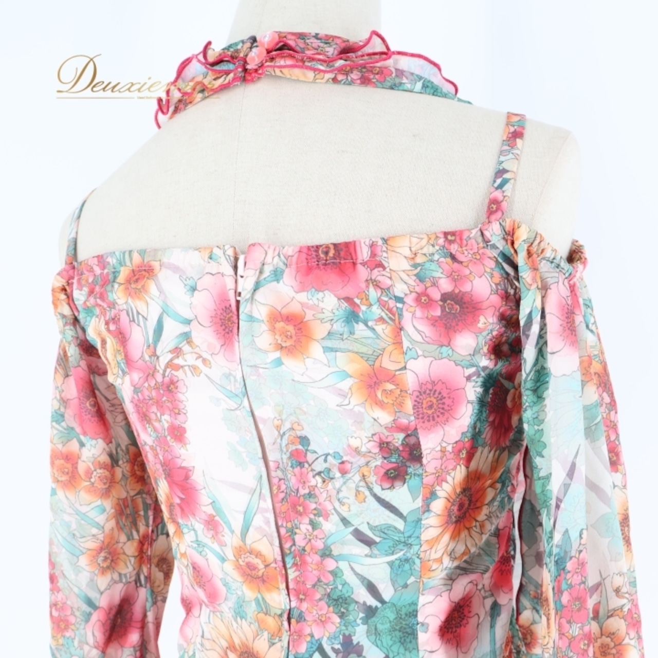 フラメンコ 衣装 ソニアジョーンズ SONIA JOHENES トップス ブラウス レース 花柄 長袖 軽い 薄い ダンス パーティ 緑 オレンジ ピンク 柄 模様 ピンク系 オレンジ系 グリーン系 フェスティバル かわいい おしゃれ 大人 可愛い 衣装用 トップス 個性的