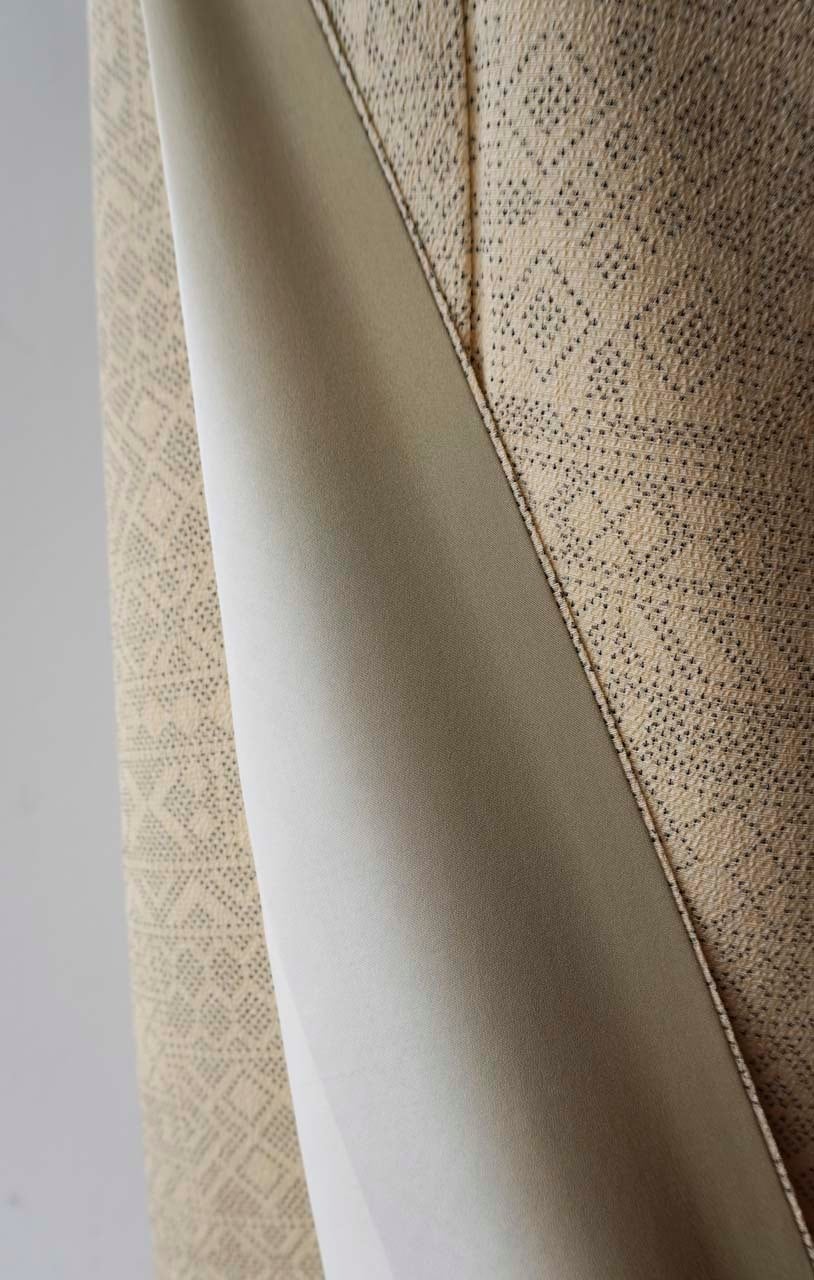 b103 薄卵色 ミモザ柄 白大島 フルセット 横絣 身丈153裄丈64 あおきgallery – ページ 16 – 銀座きもの青木