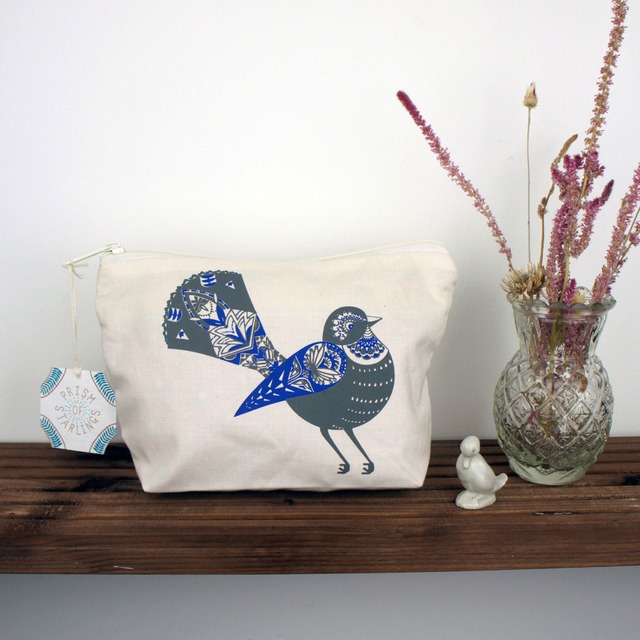 Fantail Bird - Make-Up Pouch メイクポーチ フェアトレード