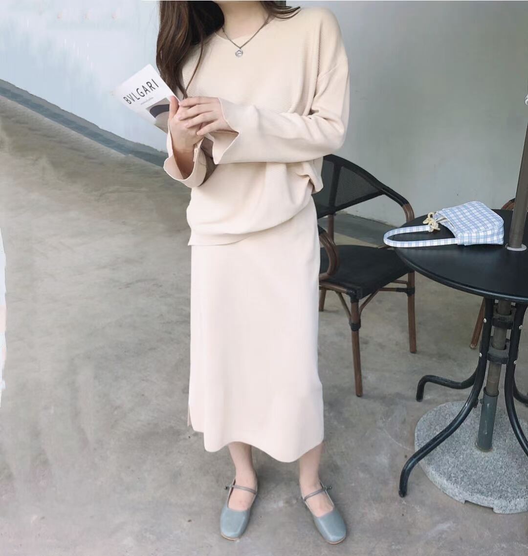 袖スリット　ニットセットアップ　AJ1050-D007