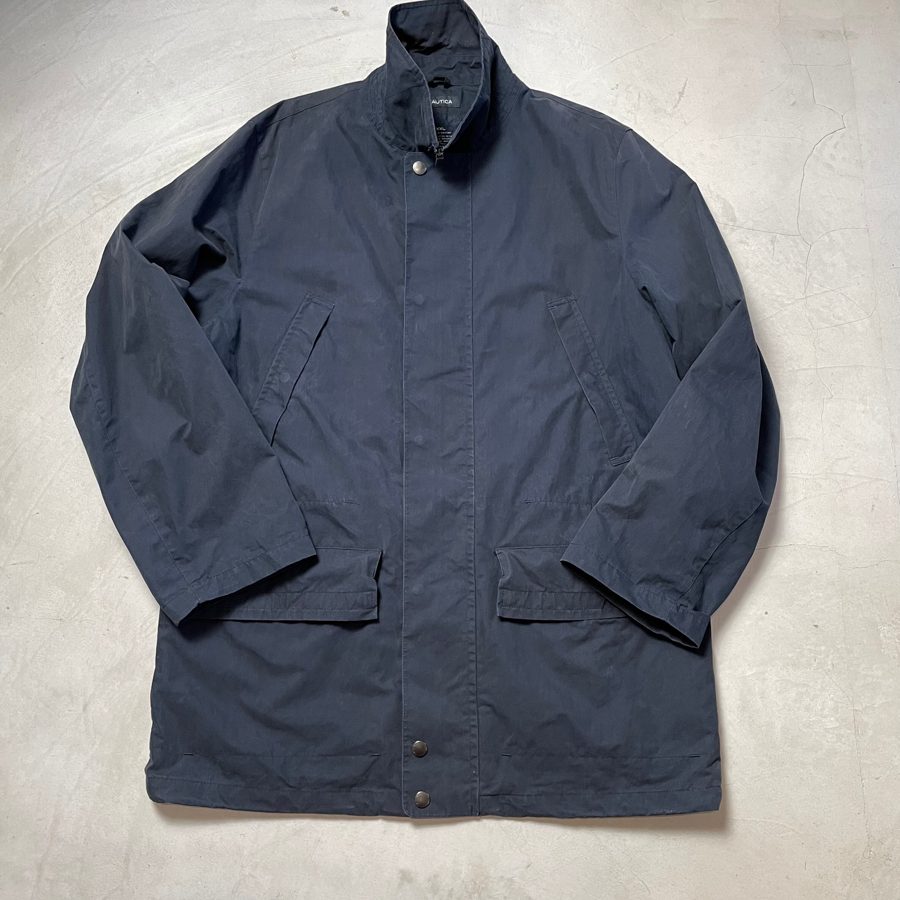 ビックサイズ nautica ノーティカ ナイロン コットン メンズXXL 古着 90s ビンテージ ヴィンテージ ネイビー 紺色 【アウトドアジャケット】