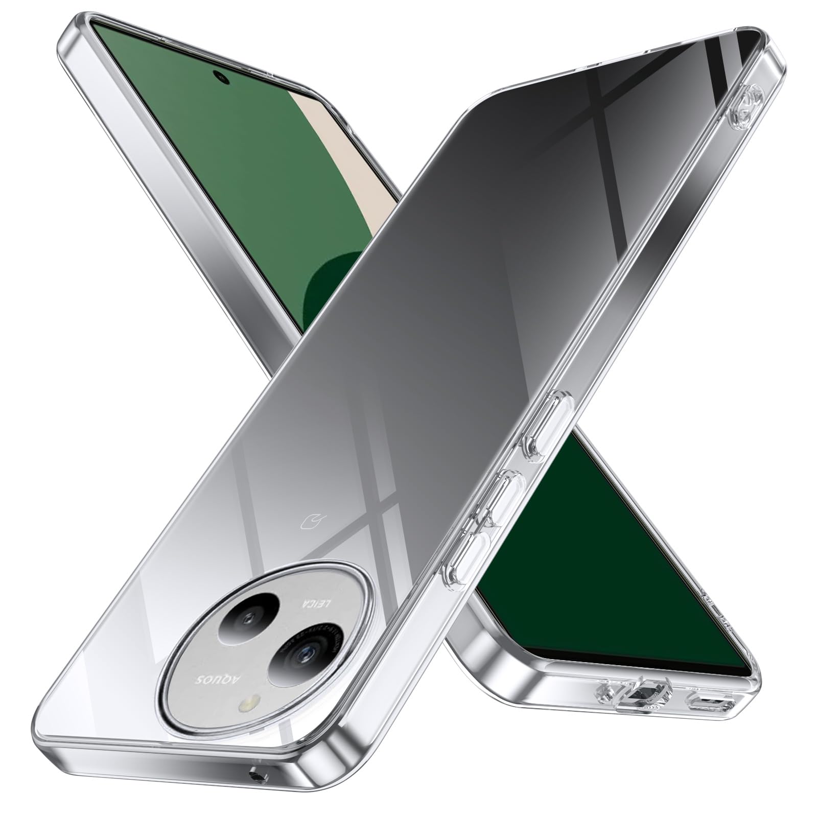 TLOMPLO 対応 AQUOS R9 ケース 耐衝撃 クリア TPU SH-51E R9 用 カバー 薄型 軽量 滑り止め 黄変防止 透明