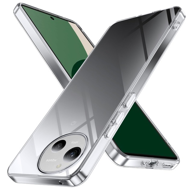 TLOMPLO 対応 AQUOS R9 ケース 耐衝撃 クリア TPU SH-51E R9 用 カバー 薄型 軽量 滑り止め 黄変防止 透明