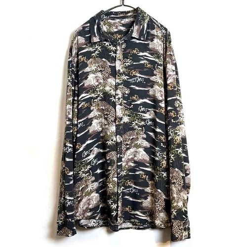 Vintage Tiger Art Rayon Shirt [1990s-] Vintage Tiger Art Rayon Shirt