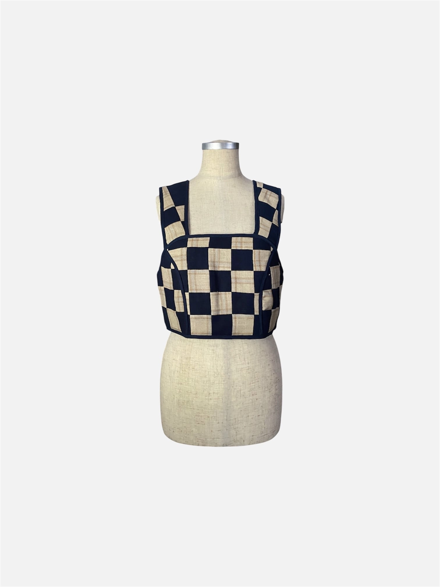 TWO WAY TRACE TOP / Grid Noir