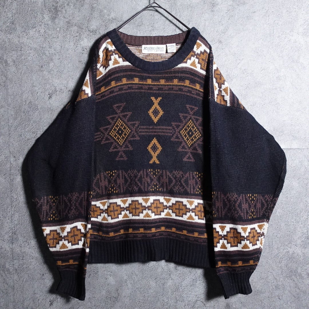 Black abstract pattern design knit