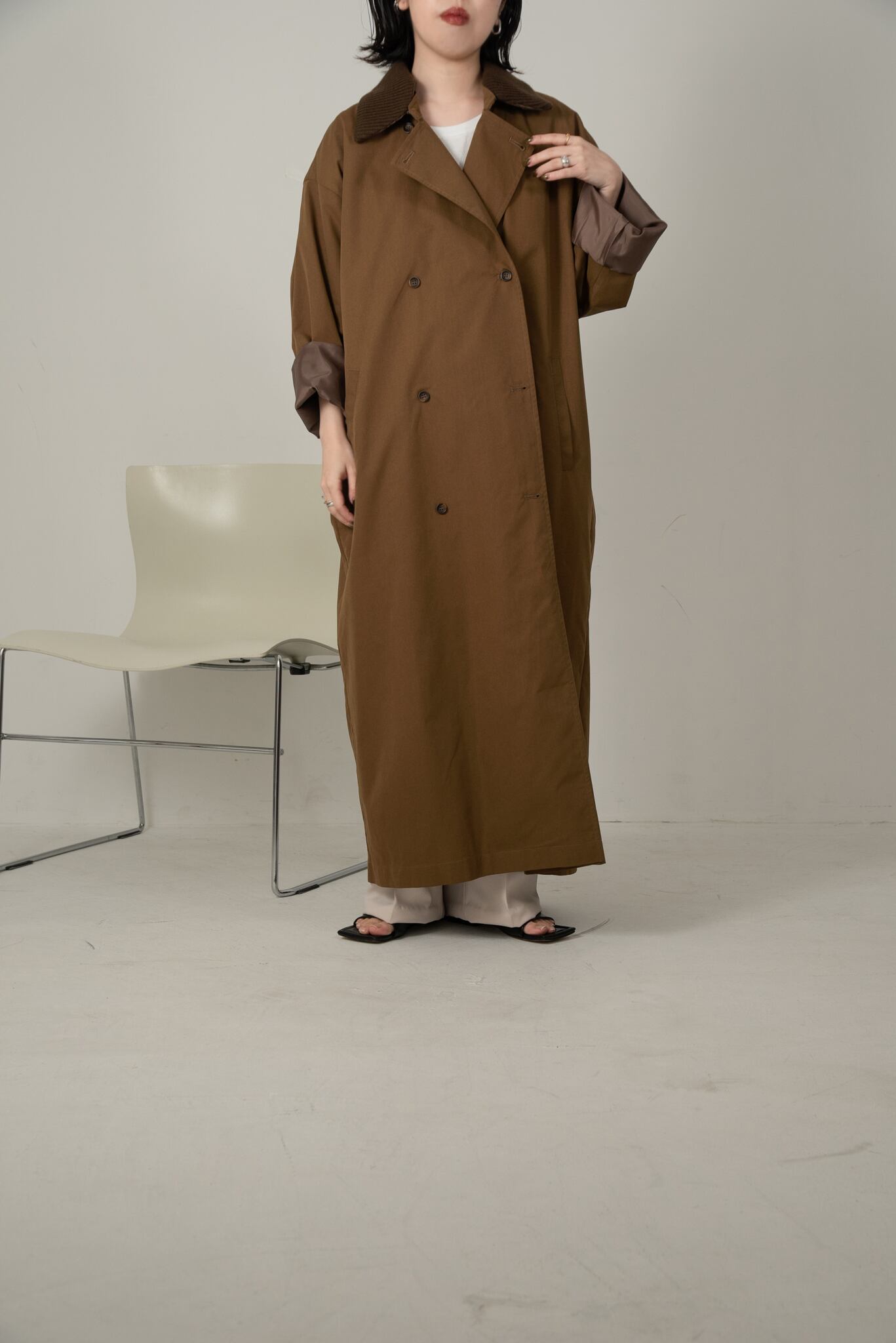 lawgy original maru coat beigeロングコート - ロングコート