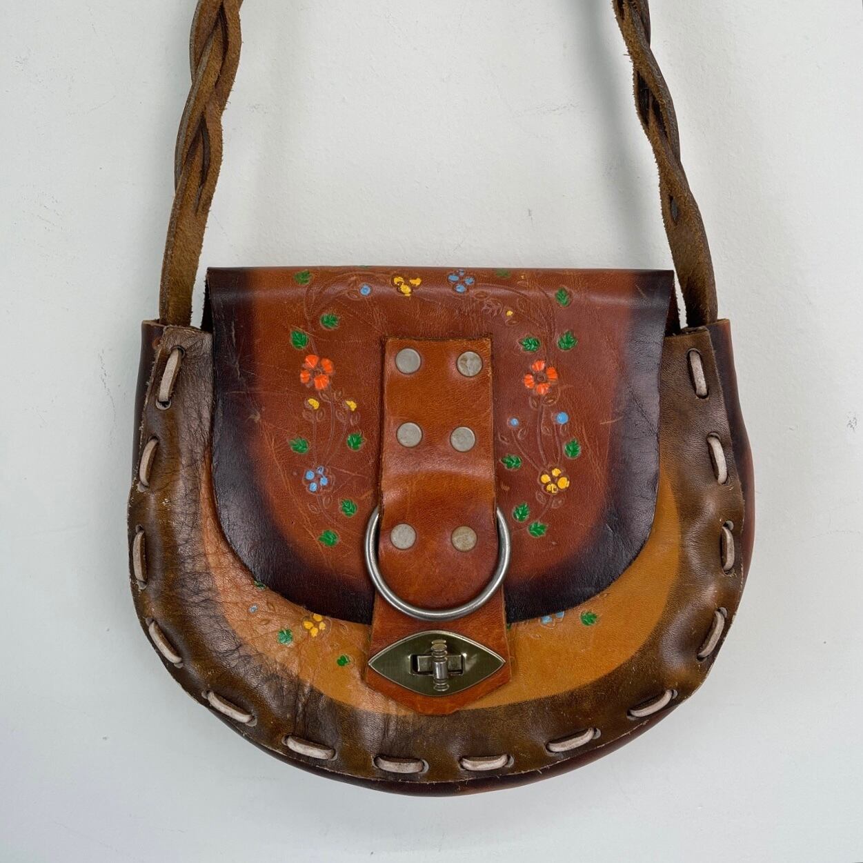 70S レザーバッグ ビンテージ ハンドメイド 【公式通販】