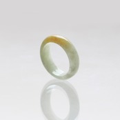 【13号】Point yellow 翡翠くり抜き甲丸リング A貨翡翠 jd_rg2395