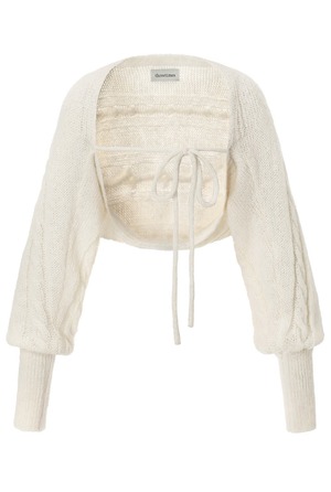 [threetimes] Creamy knit bolero (ivory) 正規品 韓国ブランド 韓国通販 韓国代行 韓国ファッション スリータイムズ three times 日本 店舗